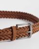ASOS DESIGN ASOS DESIGN real suede braided belt with silver buckle in tan-Brown - 2