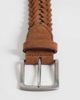 ASOS DESIGN ASOS DESIGN real suede braided belt with silver buckle in tan-Brown - 3