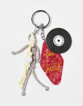 ASOS DESIGN ASOS DESIGN record disc and cord bag charm keyring in multi