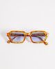 ASOS DESIGN ASOS DESIGN rectangle light tint sunglasses in tortoise frame with blue lens-Brown - 3