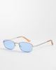 ASOS DESIGN ASOS DESIGN rectangle metal light tint sunglasses in silver frame with blue lens - 1
