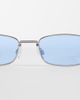 ASOS DESIGN ASOS DESIGN rectangle metal light tint sunglasses in silver frame with blue lens - 2