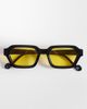 ASOS DESIGN ASOS DESIGN rectangle sunglasses in black with amber lenses - 3
