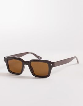 ASOS DESIGN ASOS DESIGN rectangle sunglasses in brown frame with brown lens-Neutral