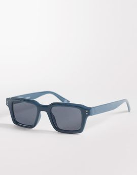 ASOS DESIGN ASOS DESIGN rectangle sunglasses in milky blue frame with blue lens