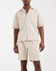 ASOS DESIGN ASOS DESIGN regular dress shorts in stone seersucker - part of a set-Neutral - 2