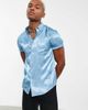 ASOS DESIGN ASOS DESIGN regular fit satin shirt in blue floral jacquard - 1