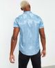 ASOS DESIGN ASOS DESIGN regular fit satin shirt in blue floral jacquard - 3