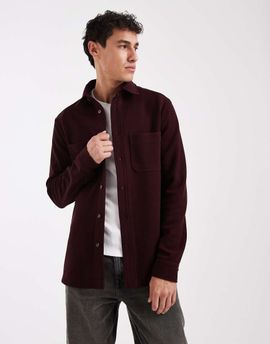 ASOS DESIGN ASOS DESIGN regular fit textured shirt in burgundy