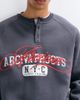 ASOS DESIGN ASOS DESIGN regular henley sweatshirt with NYC script graphic in gray - 2