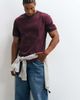 ASOS DESIGN ASOS DESIGN regular ringer T-shirt in washed burgundy-Red - 4