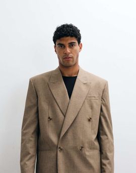 ASOS DESIGN ASOS DESIGN regular suit jacket in beige wool-Neutral