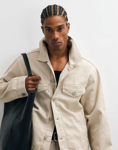 ASOS DESIGN ASOS DESIGN regular trucker denim jacket in ecru - part of a set-Neutral