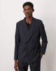 ASOS DESIGN ASOS DESIGN regular wrap shawl neck pinstriped suit jacket in navy - 1