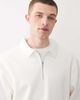 ASOS DESIGN ASOS DESIGN relaxed 1/4 zip sweatshirt with collar in ecru-White - 1