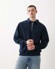 ASOS DESIGN ASOS DESIGN relaxed 1/4 zip sweatshirt with collar in navy - 1