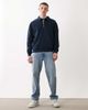 ASOS DESIGN ASOS DESIGN relaxed 1/4 zip sweatshirt with collar in navy - 2