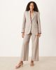 ASOS DESIGN ASOS DESIGN relaxed blazer in taupe stripe - part of a set-Brown - 4
