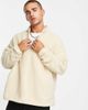 ASOS DESIGN ASOS DESIGN relaxed borg quarter zip sweatshirt in beige-Neutral - 2