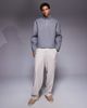 ASOS DESIGN ASOS DESIGN relaxed boxy funnel neck quarter zip felt sweatshirt in gray - 2