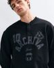 ASOS DESIGN ASOS DESIGN relaxed boxy henley neck bomber jacket with acid wash finish and pigment print in black - 1