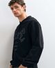 ASOS DESIGN ASOS DESIGN relaxed boxy henley neck bomber jacket with acid wash finish and pigment print in black - 4