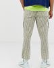ASOS DESIGN ASOS DESIGN relaxed cargo trousers in seersucker check-Green - 2