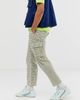 ASOS DESIGN ASOS DESIGN relaxed cargo trousers in seersucker check-Green - 4
