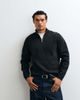 ASOS DESIGN ASOS DESIGN relaxed compact knit half zip in black - 1