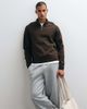 ASOS DESIGN ASOS DESIGN relaxed compact knit half zip sweater in brown - 1