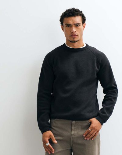 ASOS DESIGN ASOS DESIGN relaxed compact knit sweater in black