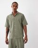 ASOS DESIGN ASOS DESIGN relaxed dress shirt in khaki-green seersucker - part of a set - 1