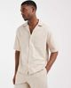 ASOS DESIGN ASOS DESIGN relaxed dress shirt in stone seersucker - part of a set-Neutral - 1