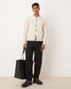 ASOS DESIGN ASOS DESIGN relaxed fit cable knit cardigan with crew neck in stone-Neutral - 2