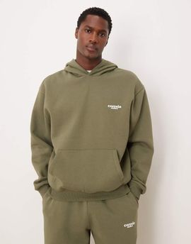 ASOS DESIGN ASOS DESIGN relaxed fit hoodie with chest print in dusty olive - part of a set-Green