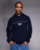 ASOS DESIGN ASOS DESIGN relaxed fit hoodie with piping and print detail in navy - 1