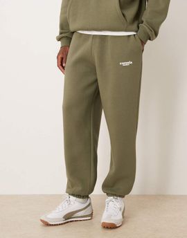 ASOS DESIGN ASOS DESIGN relaxed fit sweatpants with print in dusty olive - part of a set-Green