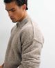 ASOS DESIGN ASOS DESIGN relaxed knit exposed seams notch neck sweater in taupe-Neutral - 4