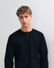ASOS DESIGN ASOS DESIGN relaxed knit long sleeve texture henley T-shirt in black - 1