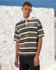ASOS DESIGN ASOS DESIGN relaxed knit polo shirt in khaki-green and navy stripes-Multi - 1