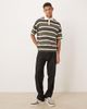 ASOS DESIGN ASOS DESIGN relaxed knit polo shirt in khaki-green and navy stripes-Multi - 2