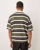 ASOS DESIGN ASOS DESIGN relaxed knit polo shirt in khaki-green and navy stripes-Multi - 3