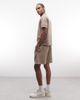 ASOS DESIGN ASOS DESIGN relaxed knit shorts in stone - part of a set-Gray - 3