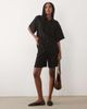 ASOS DESIGN ASOS DESIGN relaxed linen look dad shorts in black - 1