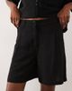 ASOS DESIGN ASOS DESIGN relaxed linen look dad shorts in black - 3