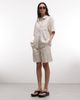 ASOS DESIGN ASOS DESIGN relaxed linen look shirt in natural stripes - part of a set-Neutral - 2