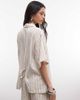 ASOS DESIGN ASOS DESIGN relaxed linen look shirt in natural stripes - part of a set-Neutral - 3