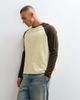 ASOS DESIGN ASOS DESIGN relaxed long sleeve raglan t-shirt in brown and yellow - 2