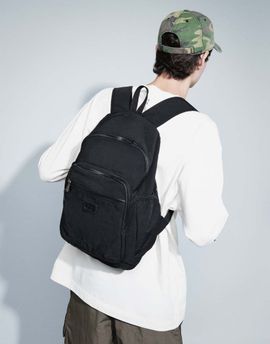 ASOS DESIGN ASOS DESIGN relaxed nylon backpack in black