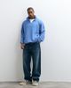 ASOS DESIGN ASOS DESIGN relaxed polo notch sweatshirt with cinch hem and acid wash in blue - 2